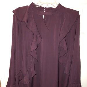 Eloquii purple/burgundy ruffle blouse (24)
